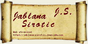 Jablana Sirotić vizit kartica